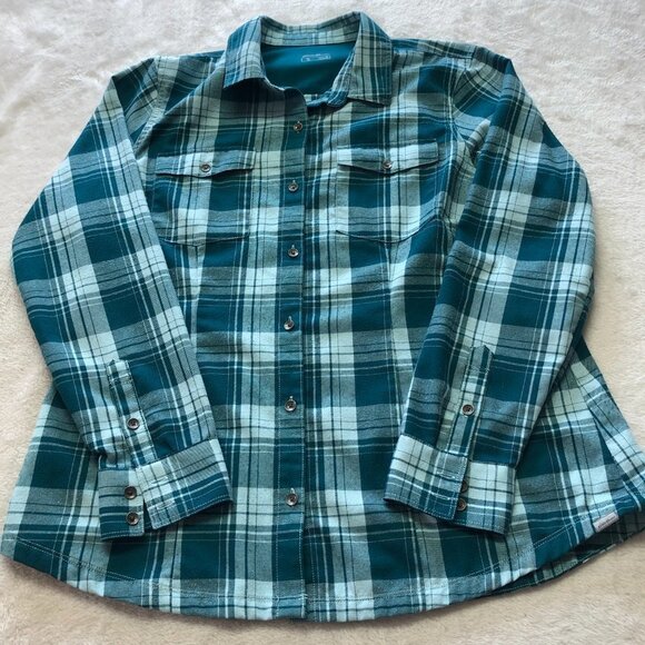 EDDIE Bauer Green Plaid Long Sleeve Button Down Shirt Size XL - Picture 3 of 11